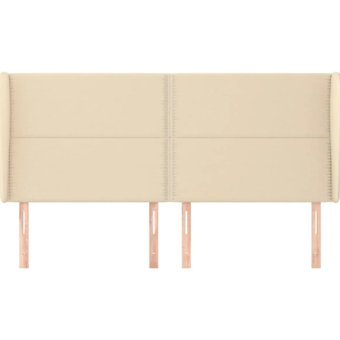 Tete de lit avec oreilles Creme 163x23x118/128 cm Tissu