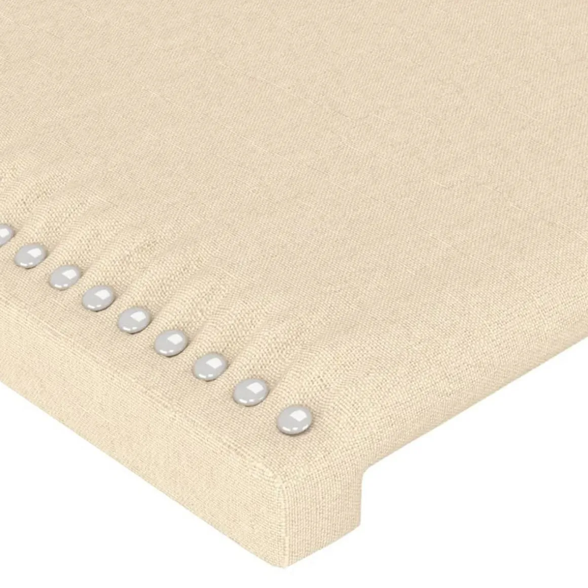 Tete de lit avec oreilles Creme 163x23x118/128 cm Tissu