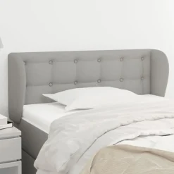 Tete de lit avec oreilles Gris clair 83x23x78/88 cm Tissu