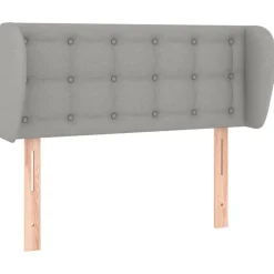 Tete de lit avec oreilles Gris clair 83x23x78/88 cm Tissu