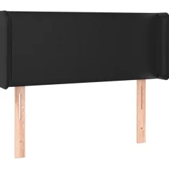 Tete de lit avec oreilles Noir 93x16x78/88 cm Similicuir