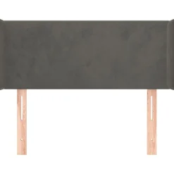 Tete de lit avec oreilles Gris fonce 83x16x78/88 cm Velours
