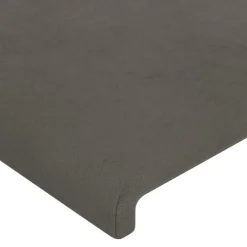 Tete de lit avec oreilles Gris fonce 83x16x78/88 cm Velours