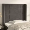 Tete de lit avec oreilles Gris fonce 83x16x118/128 cm Velours