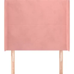 Tete de lit avec oreilles Rose 103x16x118/128 cm Velours