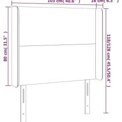 Tete de lit avec oreilles Rose 103x16x118/128 cm Velours