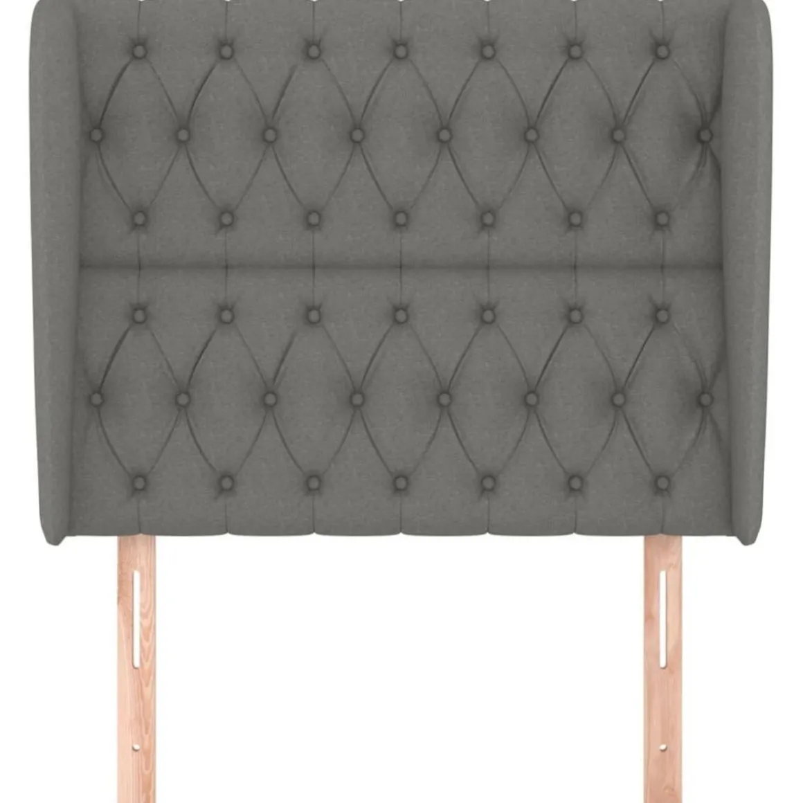 Tete de lit avec oreilles Gris fonce 93x23x118/128 cm Tissu