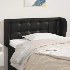 Tete de lit avec oreilles Noir 103x23x78/88 cm Similicuir