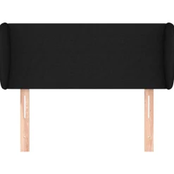 Tete de lit avec oreilles Noir 83x23x78/88 cm Tissu