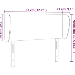 Tete de lit avec oreilles Noir 83x23x78/88 cm Tissu