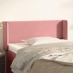 Tete de lit avec oreilles Rose 83x16x78/88 cm Velours