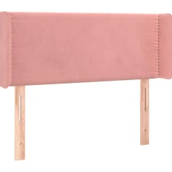 Tete de lit avec oreilles Rose 83x16x78/88 cm Velours