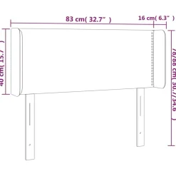 Tete de lit avec oreilles Rose 83x16x78/88 cm Velours