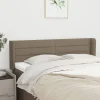 Tete de lit avec oreilles Taupe 147x16x78/88 cm Tissu