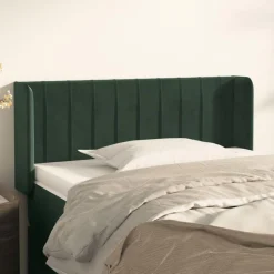 Tete de lit avec oreilles Vert fonce 83x16x78/88 cm Velours