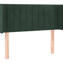 Tete de lit avec oreilles Vert fonce 83x16x78/88 cm Velours