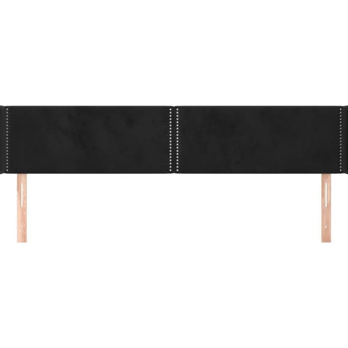 Tete de lit avec oreilles Noir 203x16x78/88 cm Velours