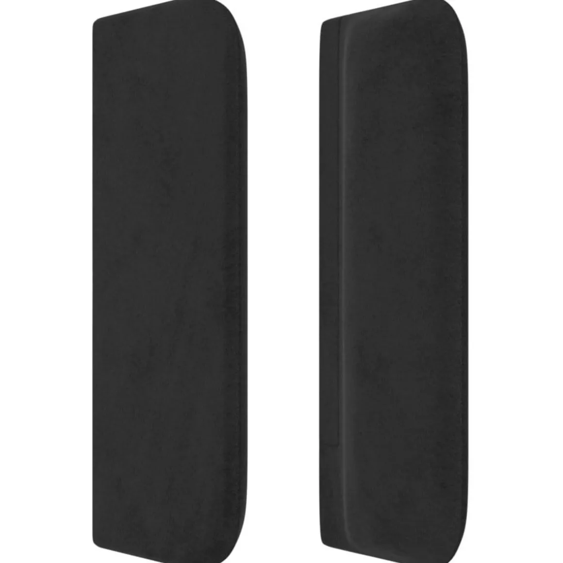 Tete de lit avec oreilles Noir 203x16x78/88 cm Velours