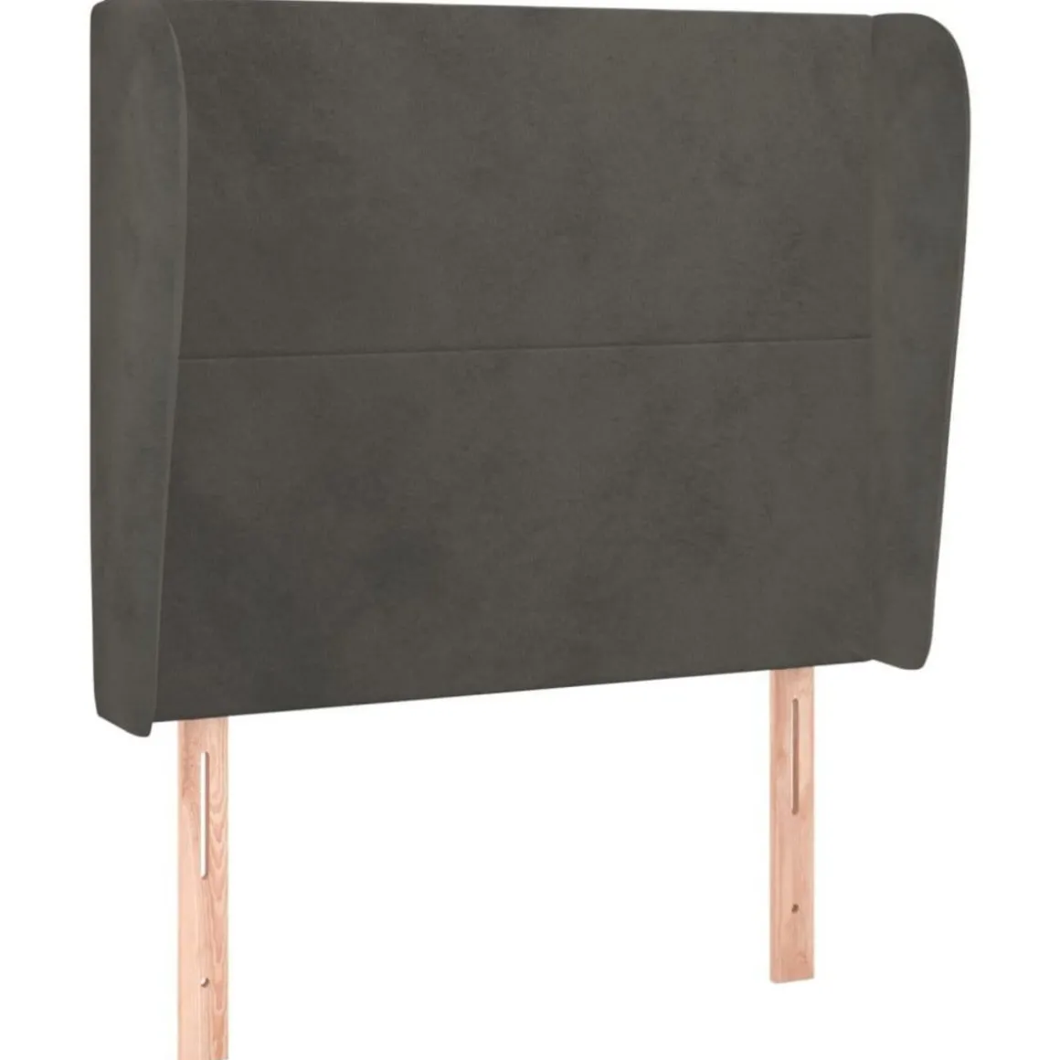 Tete de lit avec oreilles Gris fonce 103x23x118/128 cm Velours