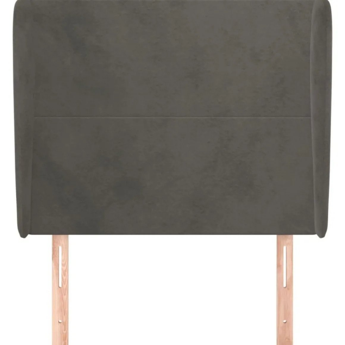 Tete de lit avec oreilles Gris fonce 103x23x118/128 cm Velours