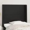 Tete de lit avec oreilles Noir 83x16x118/128 cm Similicuir