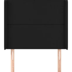 Tete de lit avec oreilles Noir 83x16x118/128 cm Similicuir