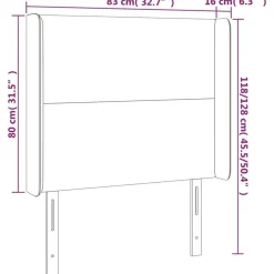 Tete de lit avec oreilles Noir 83x16x118/128 cm Similicuir