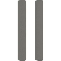 Tete de lit avec oreilles Gris fonce 183x16x118/128 cm Tissu