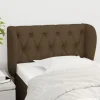 Tete de lit avec oreilles Marron Fonce 83x23x78/88 cm Tissu