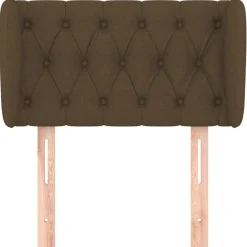 Tete de lit avec oreilles Marron Fonce 83x23x78/88 cm Tissu