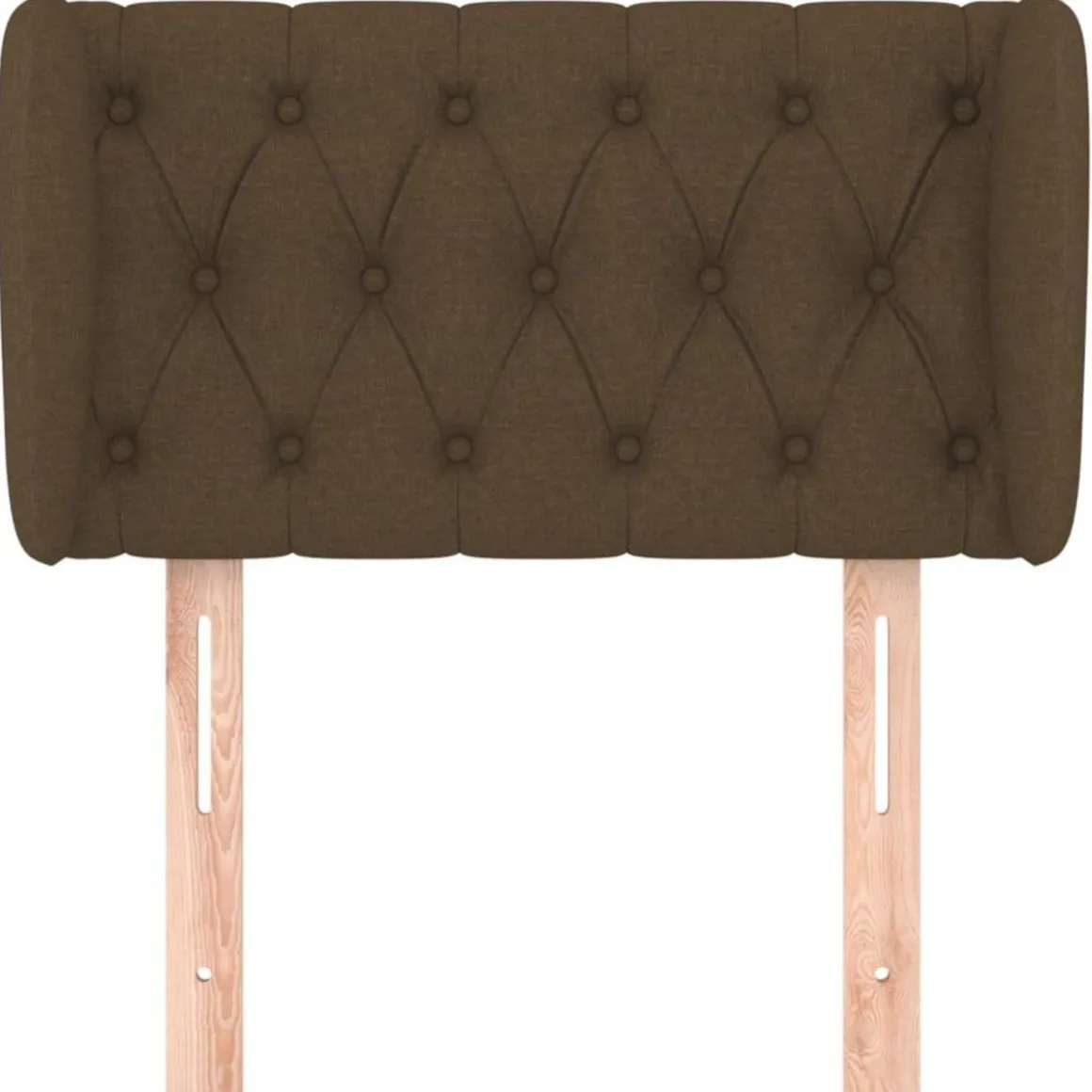 Tete de lit avec oreilles Marron Fonce 83x23x78/88 cm Tissu