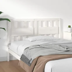 Tete de lit Blanc 145,5x4x100 cm Bois massif de pin