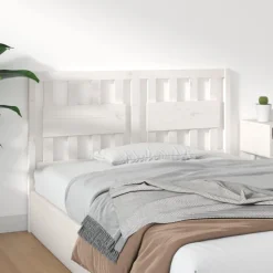Tete de lit Blanc 145,5x4x100 cm Bois massif de pin