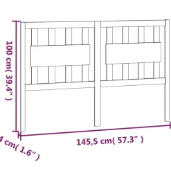 Tete de lit Blanc 145,5x4x100 cm Bois massif de pin
