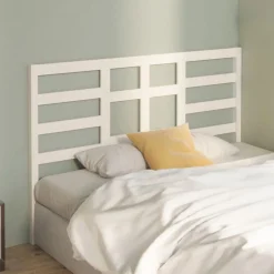 Tete de lit Blanc 166x4x104 cm Bois massif de pin