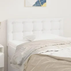 Tete de lit Blanc 90x5x78/88 cm Similicuir