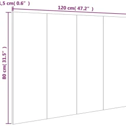 Tete de lit Chene sonoma 120x1,5x80 cm Bois d'ingenierie