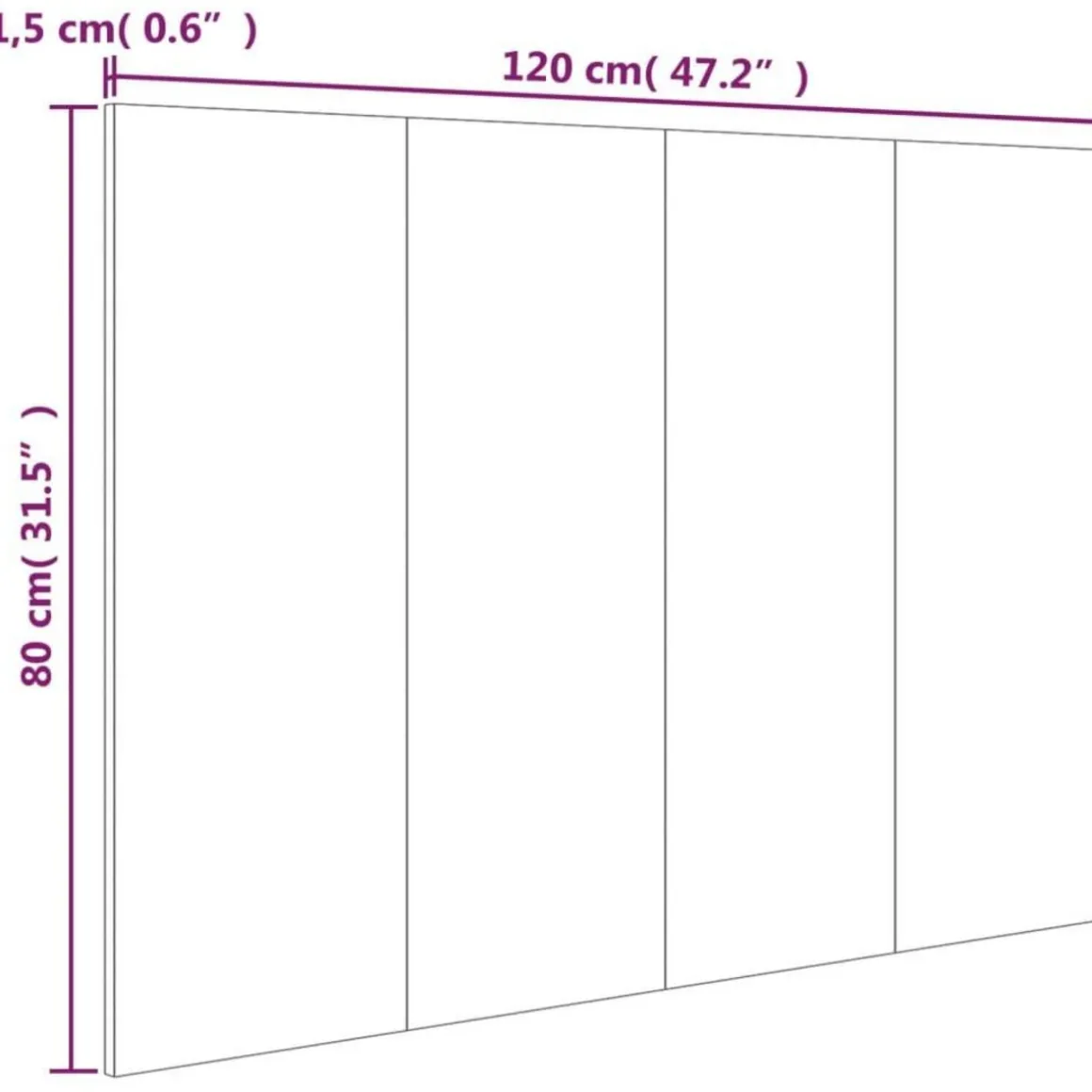 Tete de lit Chene sonoma 120x1,5x80 cm Bois d'ingenierie