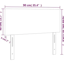 Tete de lit Gris clair 90x5x78/88 cm Tissu