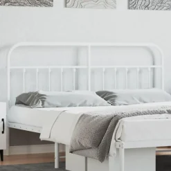 Tete de lit metal blanc 180 cm