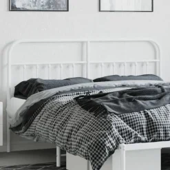 Tete de lit metal blanc 180 cm