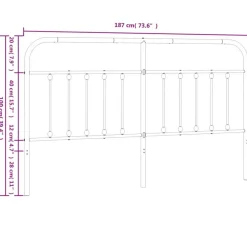 Tete de lit metal blanc 180 cm