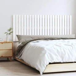 Tete de lit murale Blanc 147x3x60 cm Bois massif de pin