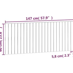 Tete de lit murale Blanc 147x3x60 cm Bois massif de pin