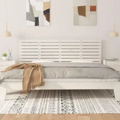 Tete de lit murale Blanc 166x3x63 cm Bois massif de pin