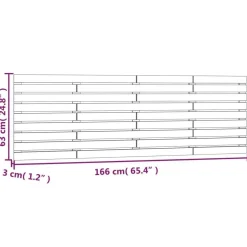Tete de lit murale Blanc 166x3x63 cm Bois massif de pin