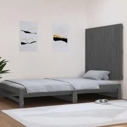 Tete de lit murale Gris 108x3x90 cm Bois massif de pin