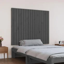 Tete de lit murale Gris 108x3x90 cm Bois massif de pin