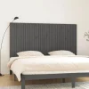 Tete de lit murale Gris 204x3x110 cm Bois massif de pin
