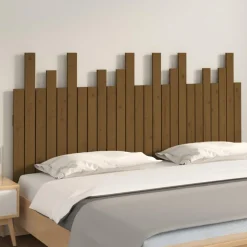 Tete de lit murale Marron miel 159,5x3x80 cm Bois massif de pin